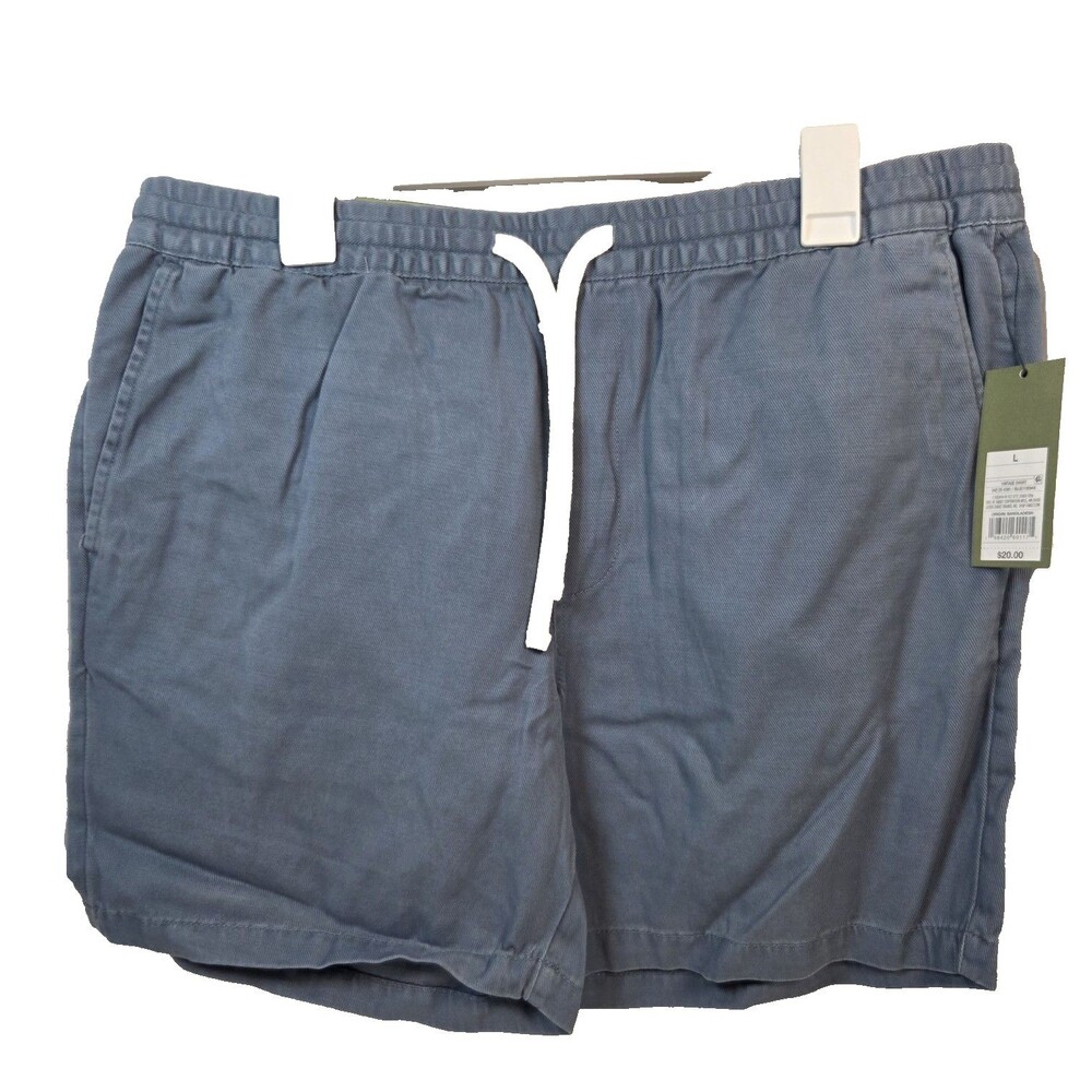 Goodfellow Blue Vintage Short 7 Inch Inseam Pull On Shorts Mens Size L New
